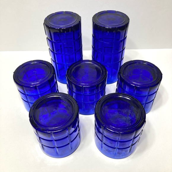 Vintage Cobalt Blue Anchor Hocking Tumbler and Rocks Cocktail Glass Set - Picture 7 of 9